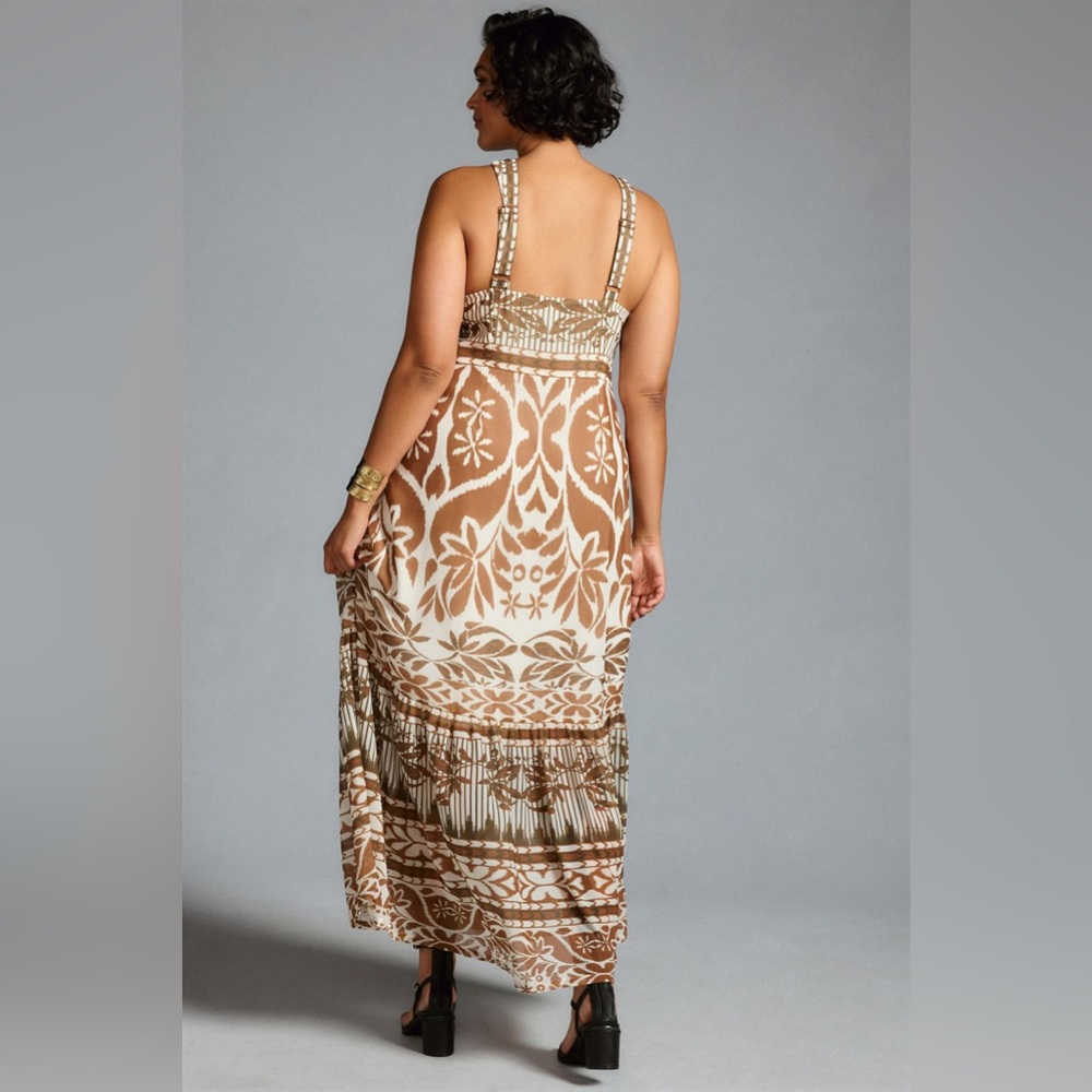 โจ Anthropologie Printed Halter Dress Sz M - Picture 7 of 9